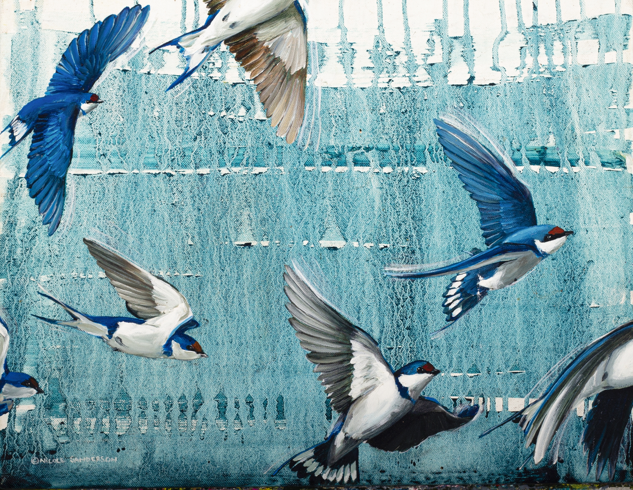 Nicole-Sanderson-Wire-Tailed-Swallows-40cmx30cm